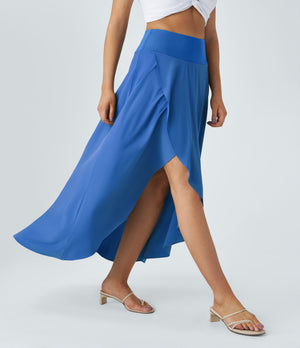 High Waisted Flowy Maxi Skirt