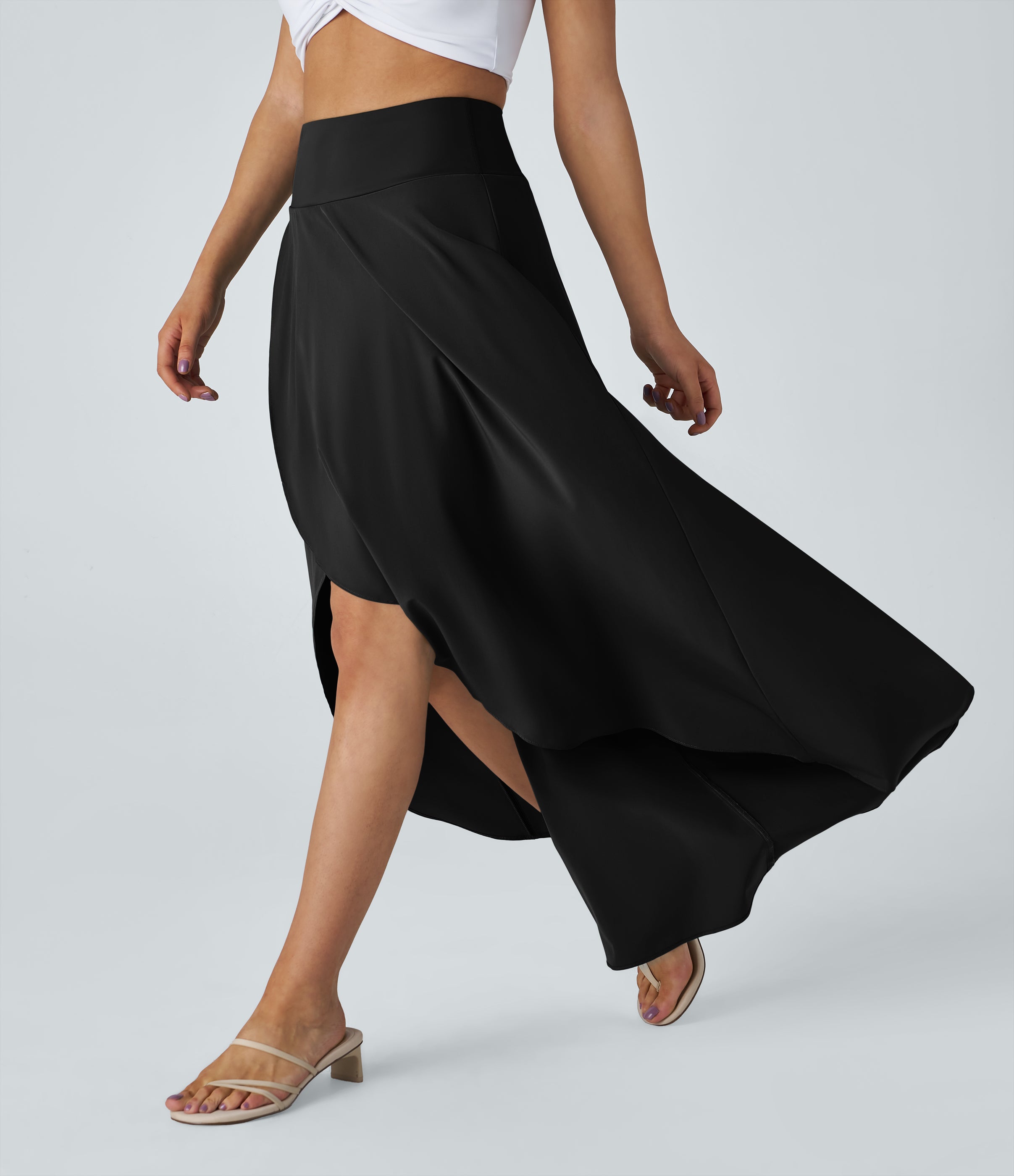 High Waisted Flowy Maxi Skirt
